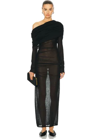 Saint Laurent One Shoulder Gown in Black