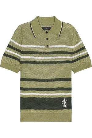 AMIRI Striped Polo in Brown