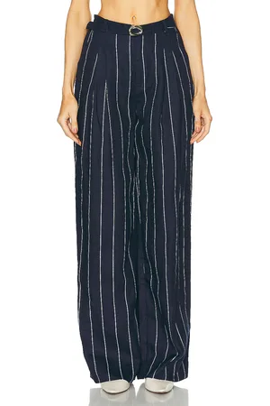 Nicholas Calista Belted Wide Leg Pant in Navy