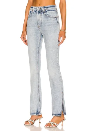 GRLFRND Harlow High Rise Boot in Denim-Light