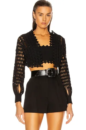 Alaïa Knit Lace Top in Black