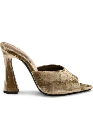 Saint Laurent Suite Mule Sandal in Olive