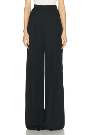 Saint Laurent Wide Leg Trouser in Black