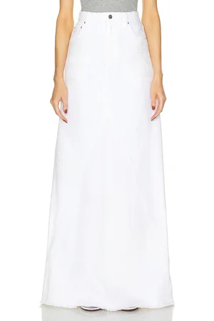 GRLFRND Fiona Godet Maxi Skirt in White