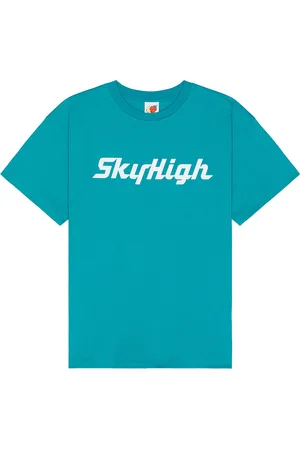 Sky High Farm Construction Graphic Logo #1 T Shirt in Blue