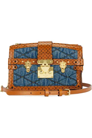 LOUIS VUITTON Malletage Trunk Clutch in Denim-Medium