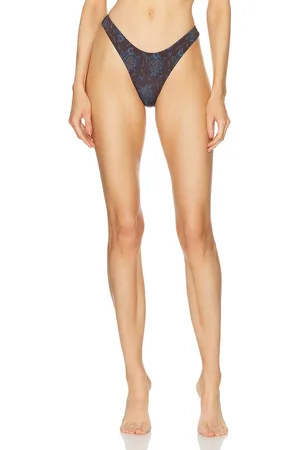 Heavy Manners High Cut Cheeky Bikini Bottom in Chocolate