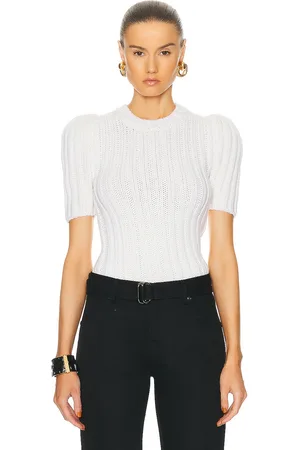 Tom Ford Wool Crewneck Top in Cream