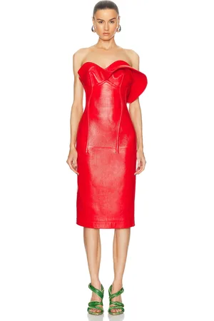 Bottega Veneta Midi Dress in Red