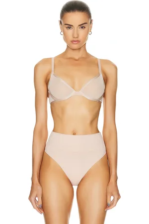 CUUP Mesh Plunge Bra in Beige