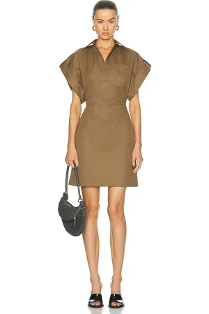 Bottega Veneta Cotton Gabardine Dress in Tan
