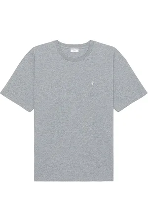 Saint Laurent T-Shirt Large Bord in Grey