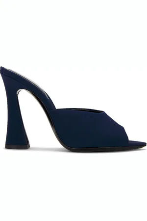 Saint Laurent Suite Mule Sandal in Navy