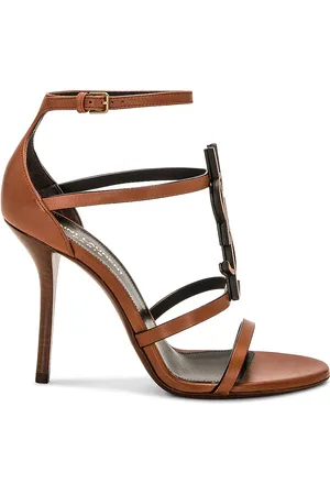 Saint Laurent Cassandra Heels in Cognac