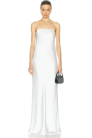 Norma Kamali Bias Strapless Gown in White