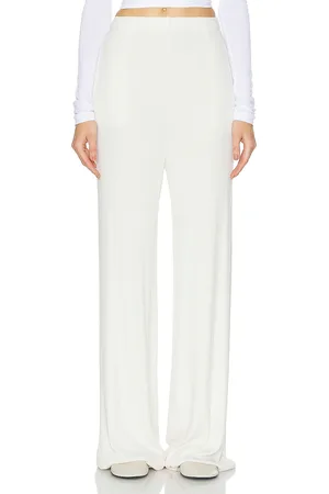 SPRWMN Rib Wide Leg Pant in Cream