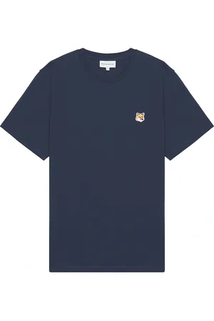 Maison Kitsuné Fox Head Patch Regular T-Shirt in Blue