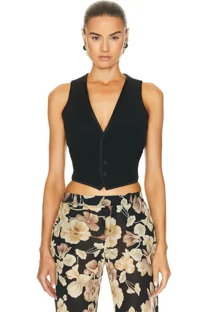 Saint Laurent Cropped Vest in Black