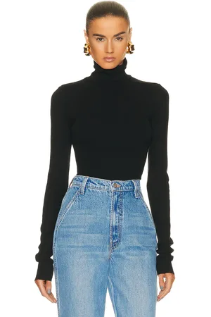 ÉTERNE Cropped Fitted Turtleneck Top in