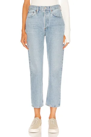 AGOLDE Riley High Rise Straight Crop in Denim-Light