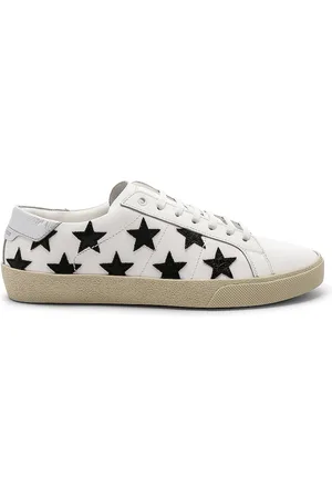 Saint Laurent Leather SL/06 Low-Top Star Sneakers in White