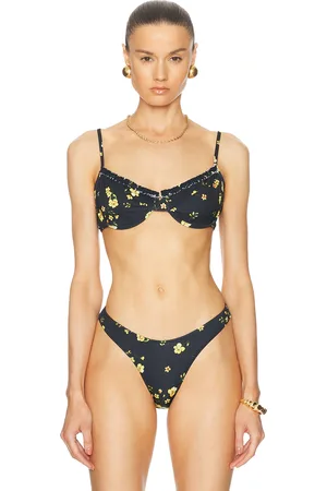 Heavy Manners Ruffled Underwire Bikini Top in Black