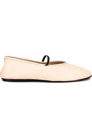 The Row Elastic Ballet Flats in Cream