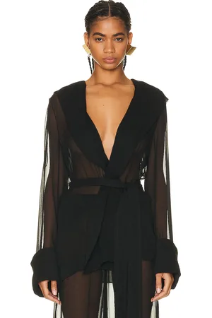 Saint Laurent Silk Jacket in Black