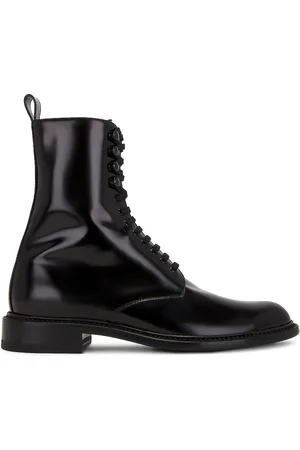 Saint Laurent Army 20 Lace Up Boot Cuir Anton in Black