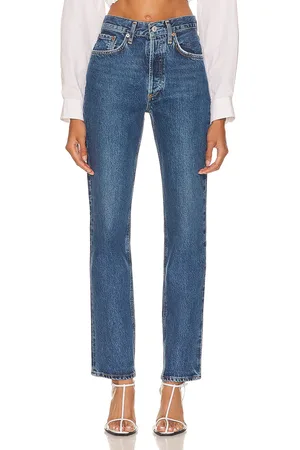 AGOLDE Lana Mid Rise Straight in Denim-Medium