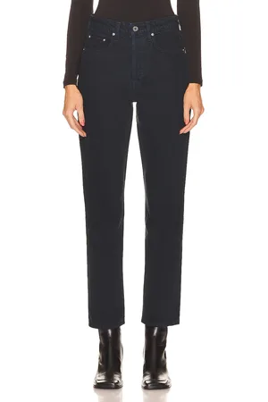 GRLFRND Karolina High Rise Straight Crop in Denim-Dark