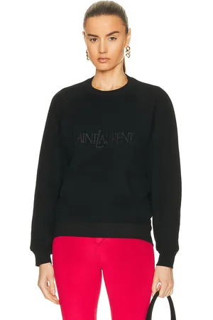 Saint Laurent Old School Logo Sweatshirt in Black