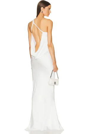 Norma Kamali One Shoulder Bias Gown in White