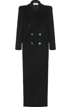 Saint Laurent Manteau Manche Monte Coat in Black