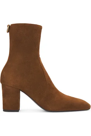 Saint Laurent Betty Zipped Bootie in Brown