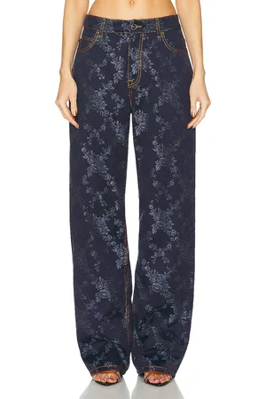 Etro Printed Straight Leg in Navy