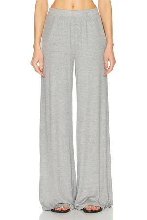 SPRWMN Rib Wide Leg Pant in Grey