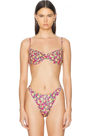 Heavy Manners Ruffle Bikini Top in Pink