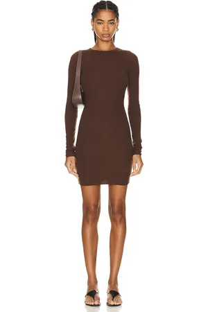 ÉTERNE Long Sleeve Crewneck Mini Dress in