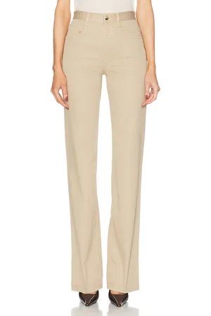 Saint Laurent Straight Leg Pant in Tan