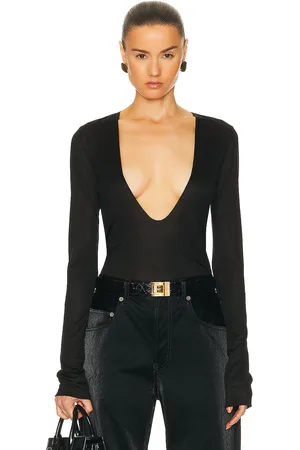 Saint Laurent Plunging Sweater in Black