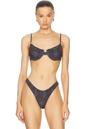 Heavy Manners Ruffle Bikini Top in Chocolate
