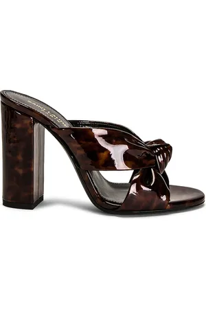 Saint Laurent Loulou 100 Mule Sandals in Brown