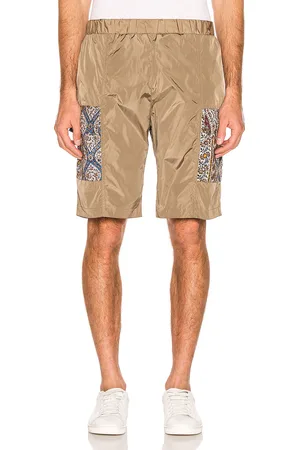 Paria Farzaneh Renewal Contrast Patch Pocket Short in Neutral,Paisley