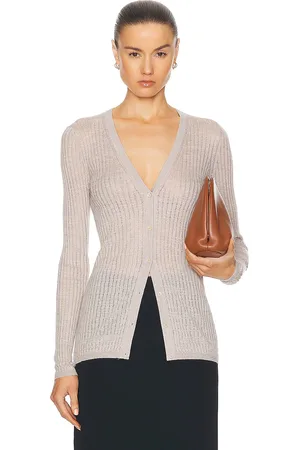 GABRIELA HEARST Emma Pointelle Cardigan in Beige