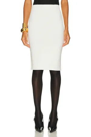 Saint Laurent Jersey Skirt in White
