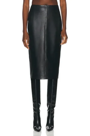 Alaïa Leather Pencil Skirt in Black