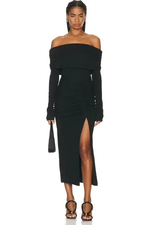 Nicholas Ascha Ruched Off Shoulder Midi Dress in