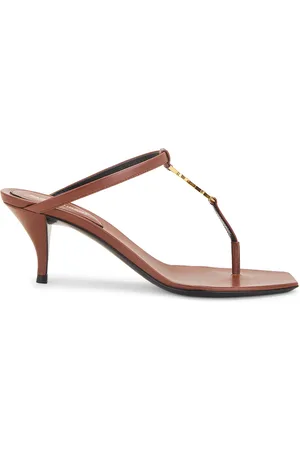 Saint Laurent Cassandra Sandal in Cigar in Brown