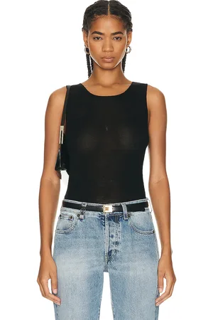 Saint Laurent Jersey Tank Top in Black